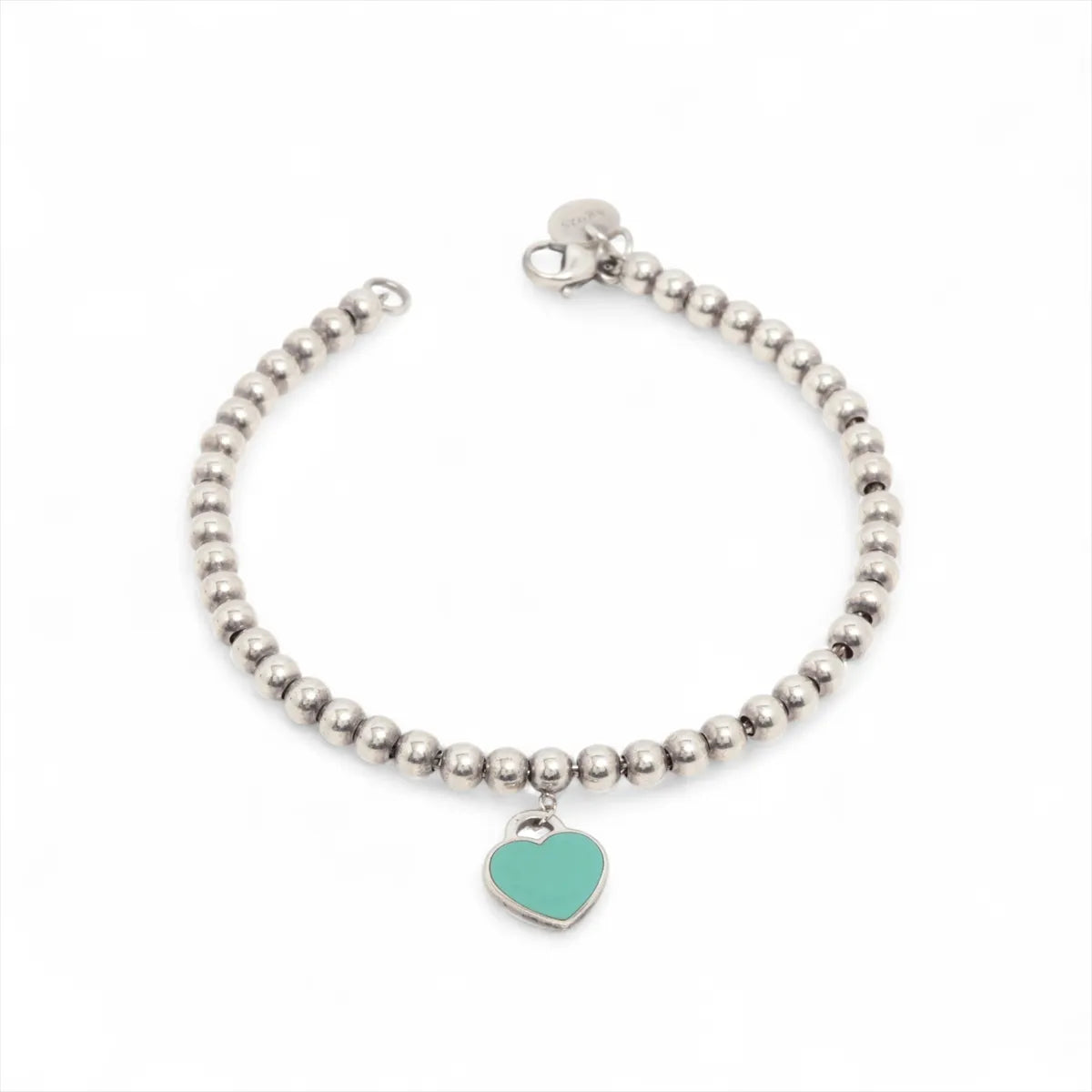 Tiffany & Co – Bracelet Return to Tiffany à billes & mini cœur émaillé – Argent 925 · Très Bon – photo 1