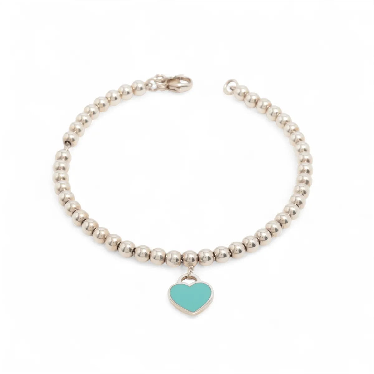 Tiffany & Co – Bracelet Return to Tiffany à billes & mini cœur émaillé – Argent 925 – photo 1
