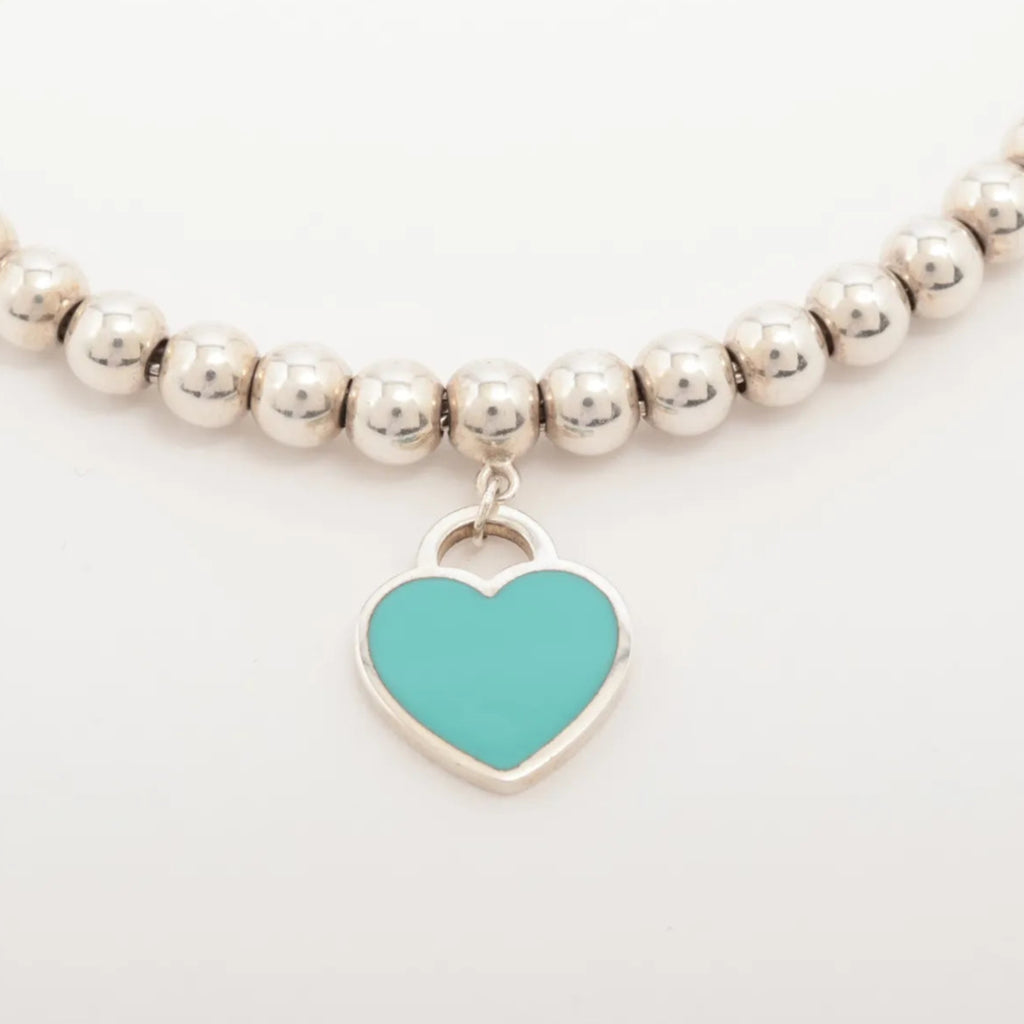 Tiffany & Co – Bracelet Return to Tiffany à billes & mini cœur émaillé – Argent 925 – photo 2