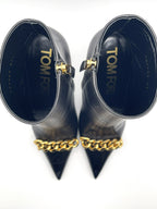 Tom Ford – Bottines Iconic Chain Cuir Noir 37,5 – vue de haut, semelle intérieure Tom Ford