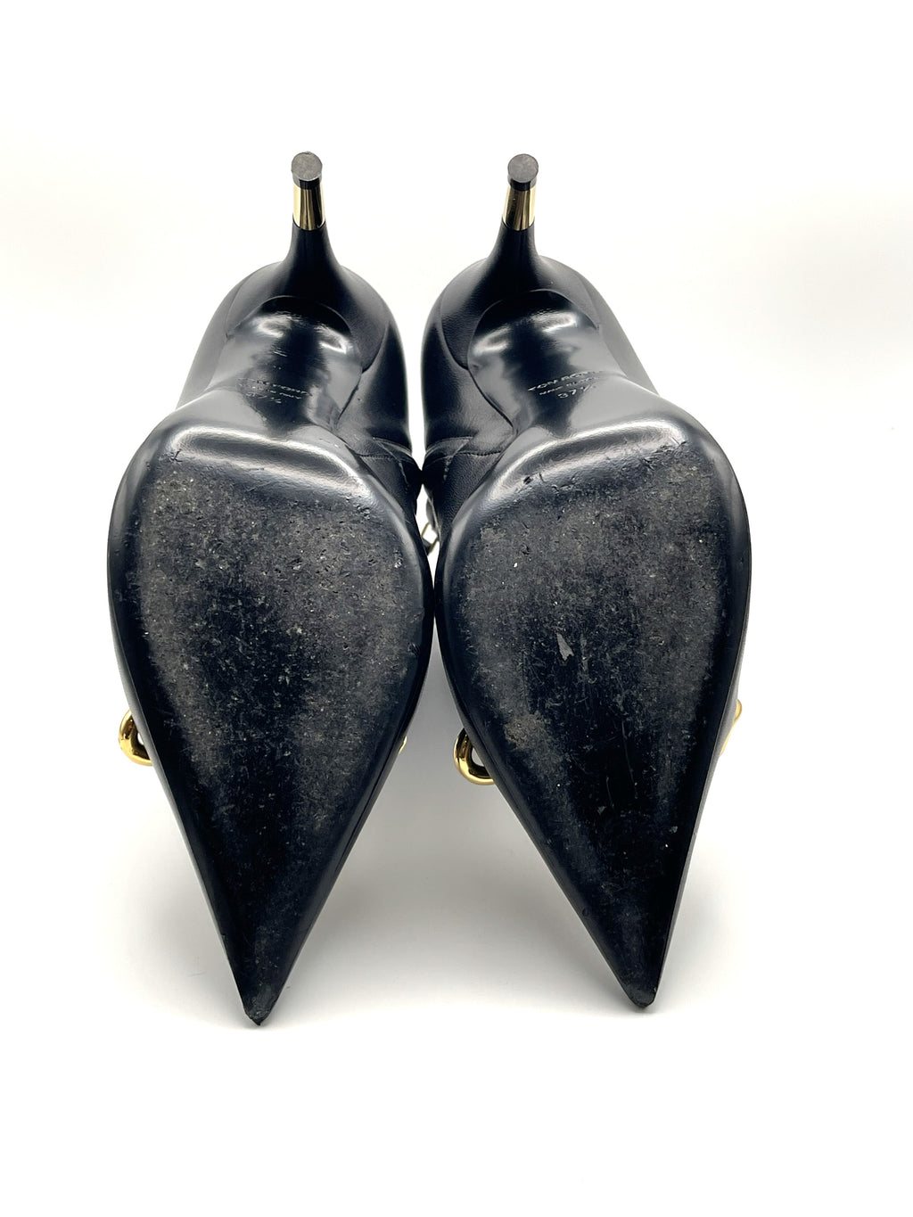 Tom Ford – Bottines Iconic Chain Cuir Noir 37,5 – semelles, légères marques d'usage
