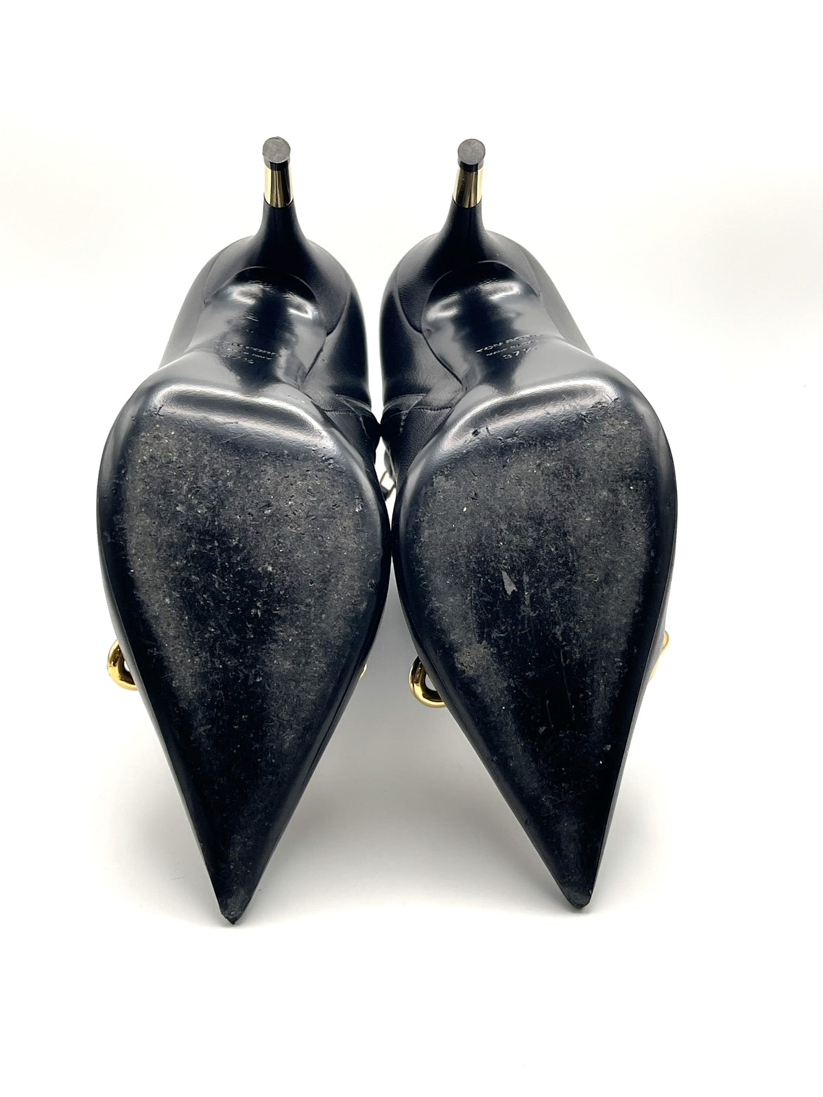 Tom Ford – Bottines Iconic Chain Cuir Noir 37,5 – semelles, légères marques d'usage
